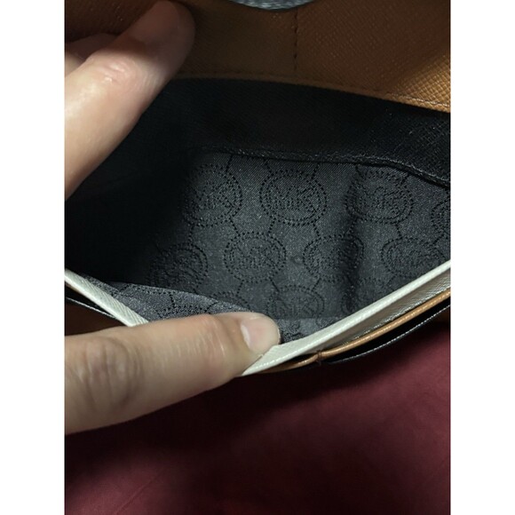 Michael Kors Saffiano Color Block Black Tri-Color Wallet Leather Fold Over - Picture 10 of 11